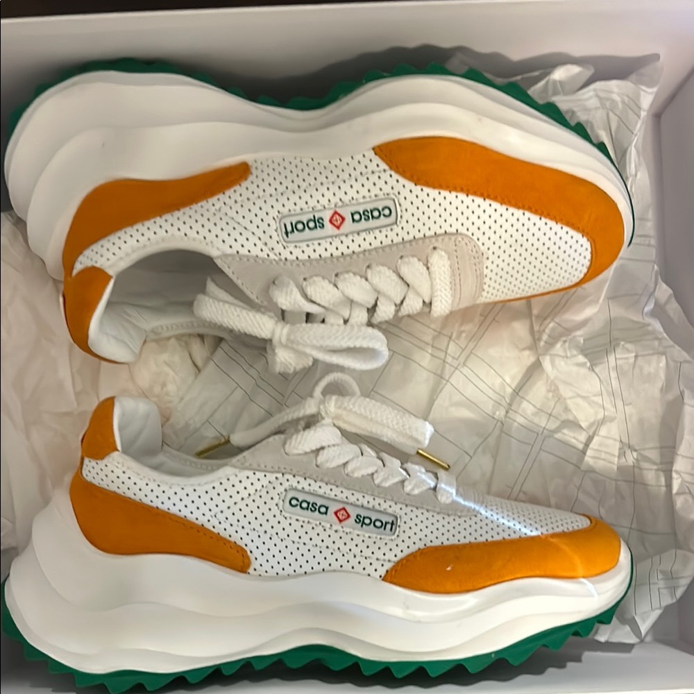 Orange and White Casa Sport Sneakers